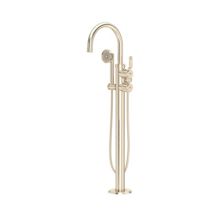 Rohl Armstrong Single Hole Floor Mount Tub Filler Trim With C-Spout U.TAR06F1HTSTN